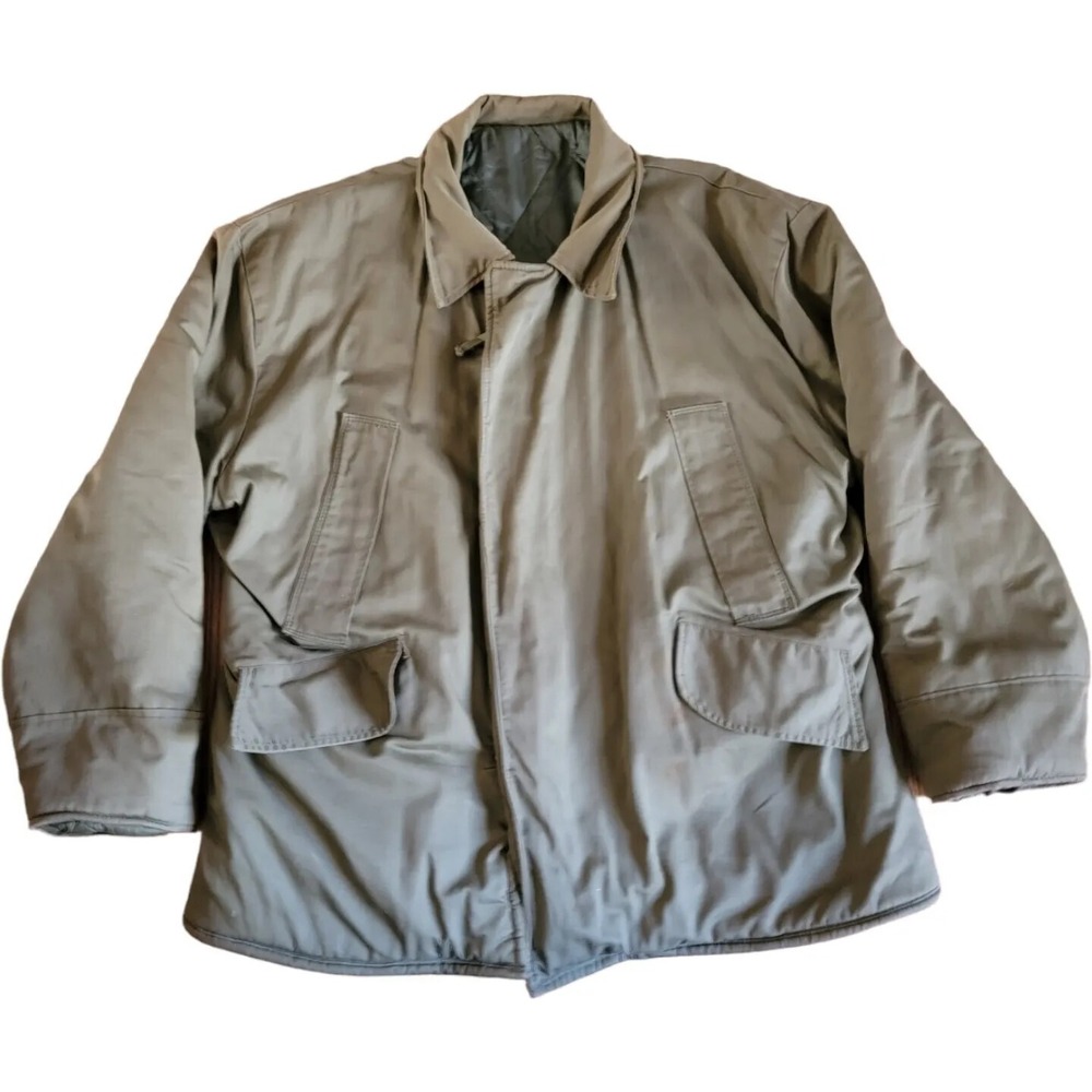 Vintage Military? Mens‎ Jacket Hunting Coat Full Zip Green Quilted Army No tag